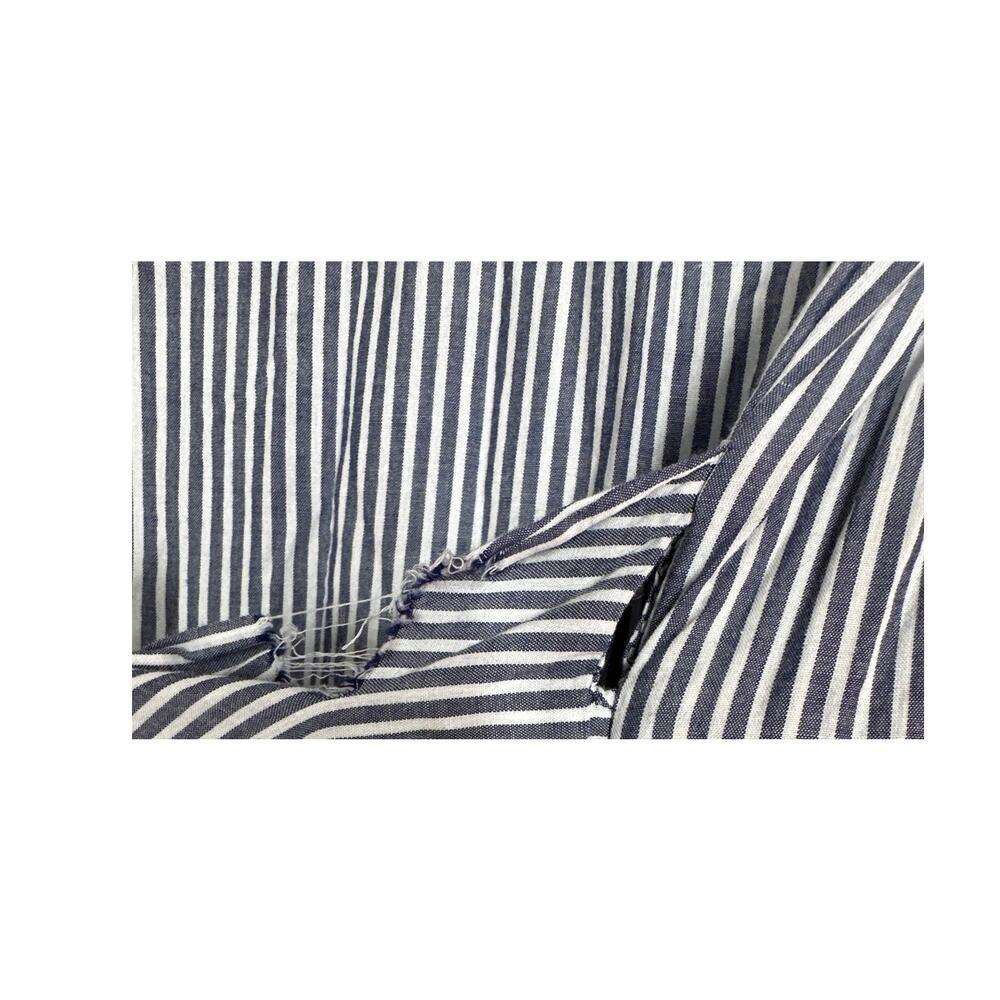 Ann Mashburn Ingrid Shirt Dress Striped Long Sleeve Tie Waist Maxi Blue White M - Picture 6 of 12